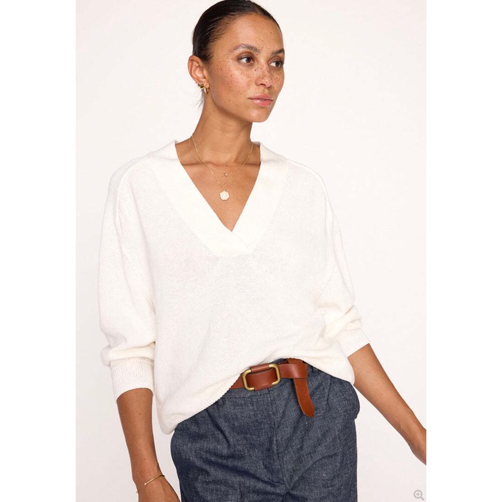 Brochu Walker S imogen Vee Sweater in Salt White